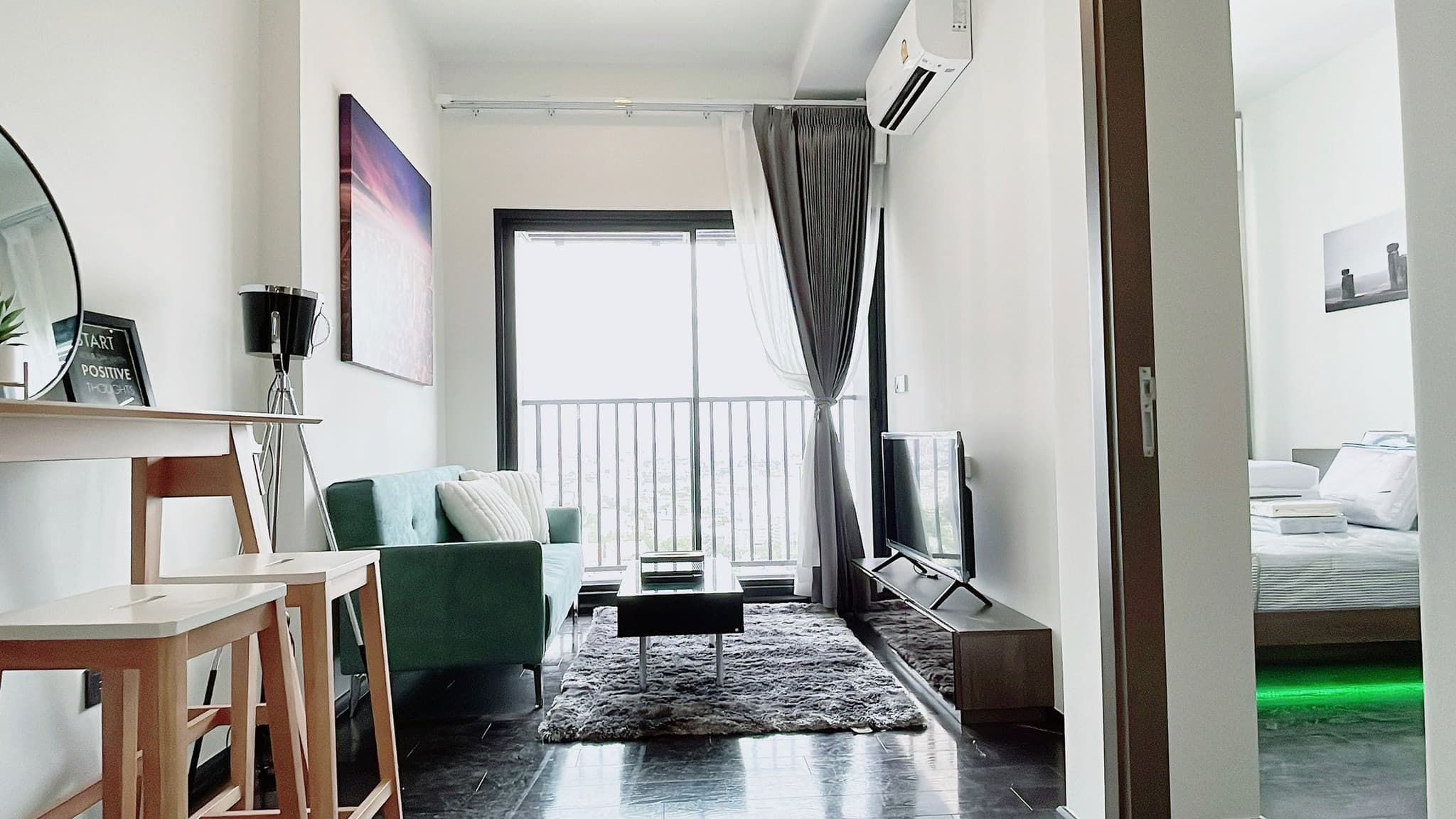 1BR with glass-walled soaking tub